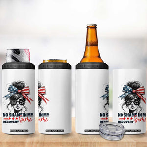 No Shame In My Recovery Game 4 in 1 Can Cooler Tumbler Sobriety AA NA Anniversary TS11 Print Your Wear