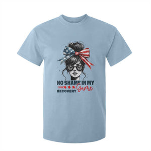 No Shame In My Recovery Game T Shirt For Kid Sobriety AA NA Anniversary TS11 Light Blue Print Your Wear
