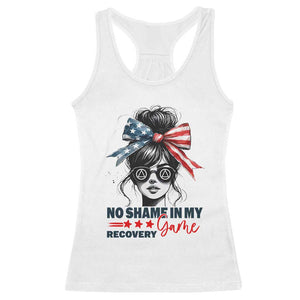 No Shame In My Recovery Game Racerback Tank Top Sobriety AA NA Anniversary TS11 White Print Your Wear
