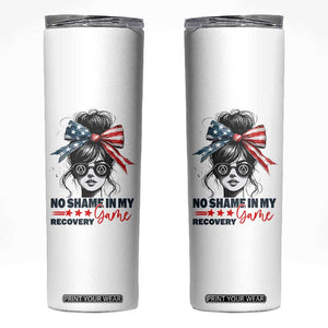 No Shame In My Recovery Game Skinny Tumbler Sobriety AA NA Anniversary TS11 White Print Your Wear