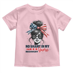 No Shame In My Recovery Game Toddler T Shirt Sobriety AA NA Anniversary TS11 Light Pink Print Your Wear