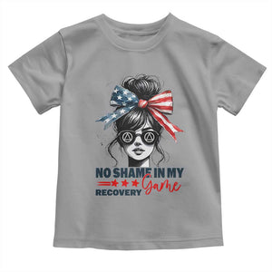 No Shame In My Recovery Game Toddler T Shirt Sobriety AA NA Anniversary TS11 Sport Gray Print Your Wear