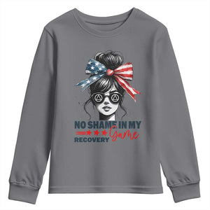 No Shame In My Recovery Game Youth Sweatshirt Sobriety AA NA Anniversary TS11 Charcoal Print Your Wear