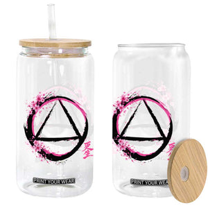 AA Sober Symbol Serenity Recovery Glass Can Japanese Cherry Blossom Brushstroke Circle TS11 Print Your Wear