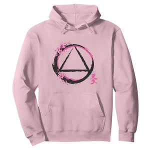 AA Sober Symbol Serenity Recovery Hoodie Japanese Cherry Blossom Brushstroke Circle TS11 Light Pink Print Your Wear