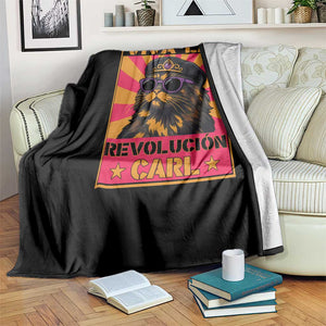 Viva La Revolucion Carl Throw Blanket Funny Cat Princess Meme TS11 Print Your Wear