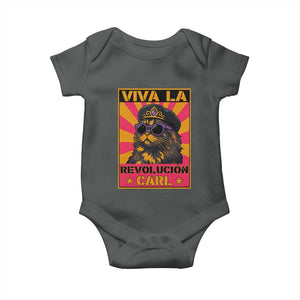 Viva La Revolucion Carl Baby Onesie - Funny Cat Princess Meme TS11 Dark Heather Print Your Wear