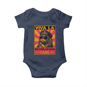 Viva La Revolucion Carl Baby Onesie - Funny Cat Princess Meme TS11 Navy Print Your Wear