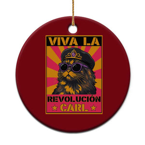 Viva La Revolucion Carl Ceramic Ornament Funny Cat Princess Meme TS11 1pc Red Print Your Wear