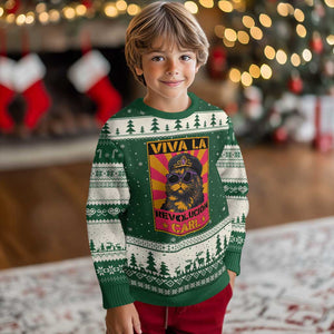 Viva La Revolucion Carl Ugly Christmas Sweater Funny Cat Princess Meme TS11 Forest Green Beige Print Your Wear