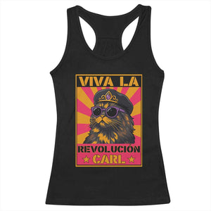 Viva La Revolucion Carl Racerback Tank Top Funny Cat Princess Meme TS11 Black Print Your Wear