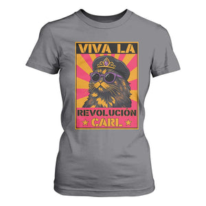Viva La Revolucion Carl T Shirt For Women Funny Cat Princess Meme TS11 Charcoal Print Your Wear