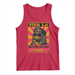 Viva La Revolucion Carl Tank Top Funny Cat Princess Meme TS11 Red Print Your Wear