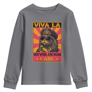 Viva La Revolucion Carl Youth Sweatshirt Funny Cat Princess Meme TS11 Charcoal Print Your Wear
