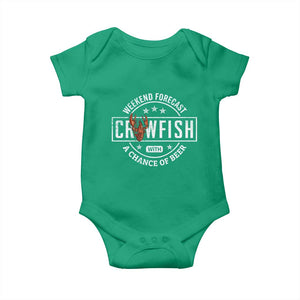 Weekend Forecast Crawfish With A Chance Of Beer Baby Onesie TS11 Irish Green Print Your Wear