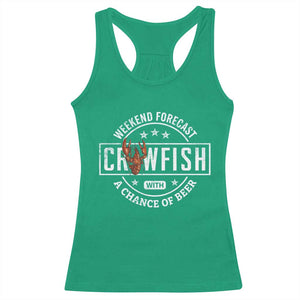 Weekend Forecast Crawfish With A Chance Of Beer Racerback Tank Top TS11 Irish Green Print Your Wear