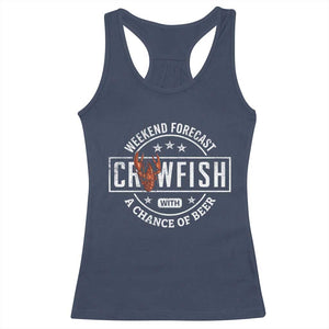 Weekend Forecast Crawfish With A Chance Of Beer Racerback Tank Top TS11 Navy Print Your Wear