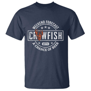 Weekend Forecast Crawfish With A Chance Of Beer T Shirt TS11 Navy Print Your Wear