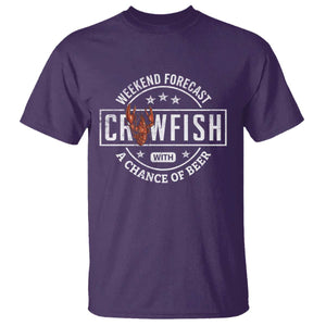 Weekend Forecast Crawfish With A Chance Of Beer T Shirt TS11 Purple Print Your Wear