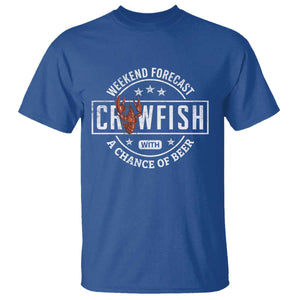 Weekend Forecast Crawfish With A Chance Of Beer T Shirt TS11 Royal Blue Print Your Wear