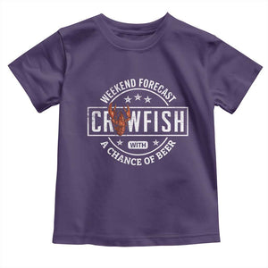 Weekend Forecast Crawfish With A Chance Of Beer Toddler T Shirt TS11 Purple Print Your Wear