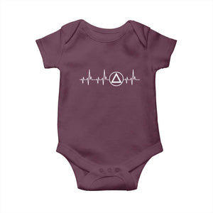 Sober Recover Sobriety Heartbeat EKG Pulse Recovery Baby Onesie TS11 Maroon Print Your Wear