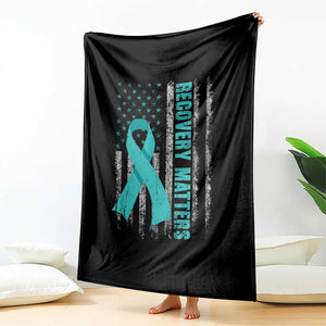 Recovery Matter Sobriety Anniversary Sober AA NA Throw Blanket Vintage American Flag TS11 Print Your Wear