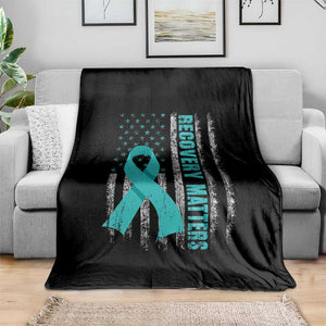 Recovery Matter Sobriety Anniversary Sober AA NA Throw Blanket Vintage American Flag TS11 Print Your Wear