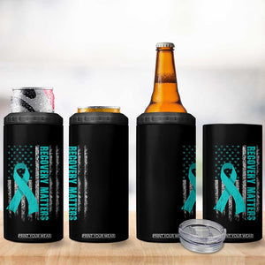 Recovery Matter Sobriety Anniversary Sober AA NA 4 in 1 Can Cooler Tumbler Vintage American Flag TS11 Print Your Wear