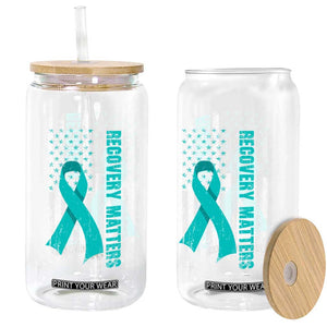 Recovery Matter Sobriety Anniversary Sober AA NA Glass Can Vintage American Flag TS11 Print Your Wear