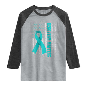 Recovery Matter Sobriety Anniversary Sober AA NA Raglan Shirt Vintage American Flag TS11 Heather Gray Heather Charcoal Print Your Wear