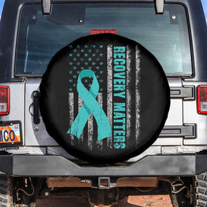 Recovery Matter Sobriety Anniversary Sober AA NA Spare Tire Cover Vintage American Flag TS11 No hole Black Print Your Wear
