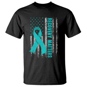 Recovery Matter Sobriety Anniversary Sober AA NA T Shirt Vintage American Flag TS11 Black Print Your Wear