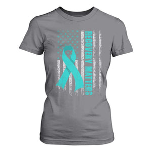 Recovery Matter Sobriety Anniversary Sober AA NA T Shirt For Women Vintage American Flag TS11 Charcoal Print Your Wear