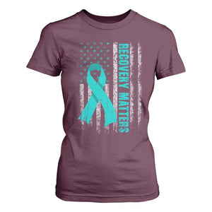 Recovery Matter Sobriety Anniversary Sober AA NA T Shirt For Women Vintage American Flag TS11 Maroon Print Your Wear