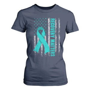Recovery Matter Sobriety Anniversary Sober AA NA T Shirt For Women Vintage American Flag TS11 Navy Print Your Wear