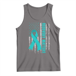 Recovery Matter Sobriety Anniversary Sober AA NA Tank Top Vintage American Flag TS11 Deep Heather Print Your Wear
