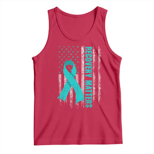 Recovery Matter Sobriety Anniversary Sober AA NA Tank Top Vintage American Flag TS11 Red Print Your Wear