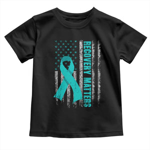 Recovery Matter Sobriety Anniversary Sober AA NA Toddler T Shirt Vintage American Flag TS11 Black Print Your Wear