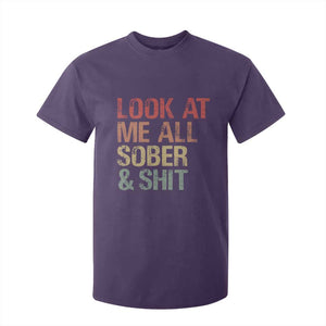 Look At Me All Sober And Shit T Shirt For Kid Funny Addiction Recovery TS11 Purple Print Your Wear