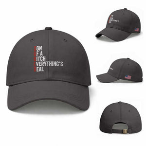 Sobriety Anniversary Baseball Cap Sober Son Of A Bitch Everythings Real AA NA TS11 Baseball Cap Universal Fit Dark Gray Print Your Wear