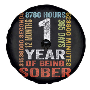 1 Year Of Being Sober Spare Tire Cover 1 Year Sobriety Anniversary Addiction Recovery TS11 Print Your Wear