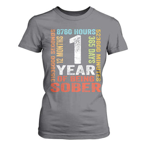 1 Year Of Being Sober T Shirt For Women 1 Year Sobriety Anniversary Addiction Recovery TS11 Charcoal Print Your Wear