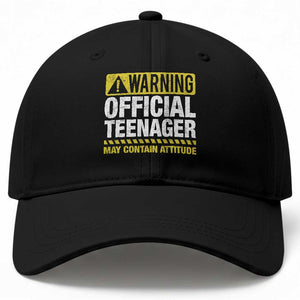 13th Birthday Baseball Cap Warning Official Teenager May Contain Attitude Funny 13 Years Old TS11 Print Your Wear