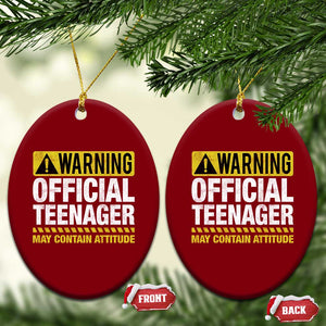 13th Birthday Ceramic Ornament Warning Official Teenager May Contain Attitude Funny 13 Years Old TS11 Print Your Wear