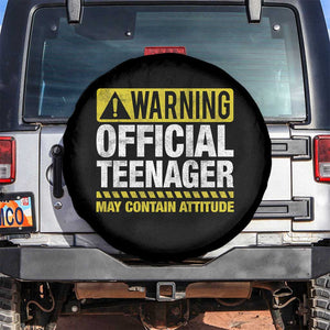 13th Birthday Spare Tire Cover Warning Official Teenager May Contain Attitude Funny 13 Years Old TS11 No hole Black Print Your Wear