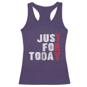 Just For Today Racerback Tank Top Sobriety Anniversary Sober AA NA Recovery TS11 Purple Print Your Wear