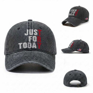 Just For Today Washed Cotton Baseball Cap Sobriety Anniversary Sober AA NA Recovery TS11 Washed Cap Universal Fit Dark Gray Print Your Wear