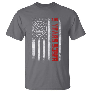 5 Years Sober T Shirt 5 Years Sobriety Anniversary Vintage American Flag TS11 Charcoal Print Your Wear
