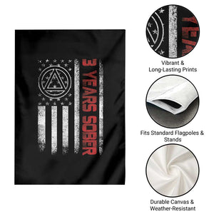 3 Years Sober Garden Flag 3 Years Sobriety Anniversary Vintage American Flag TS11 Print Your Wear
